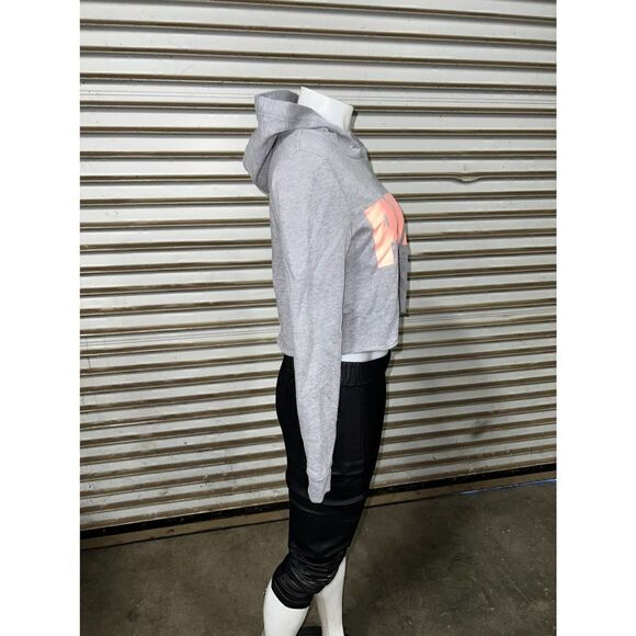 Victoria Secret Pink hoodie crop pullover long sleeve gray with Pink size XS - Picture 2 of 7